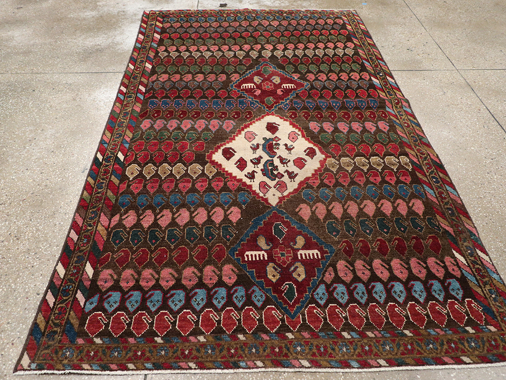 Vintage Persian Malayer Accent Rug, No.32749 - Gsblank