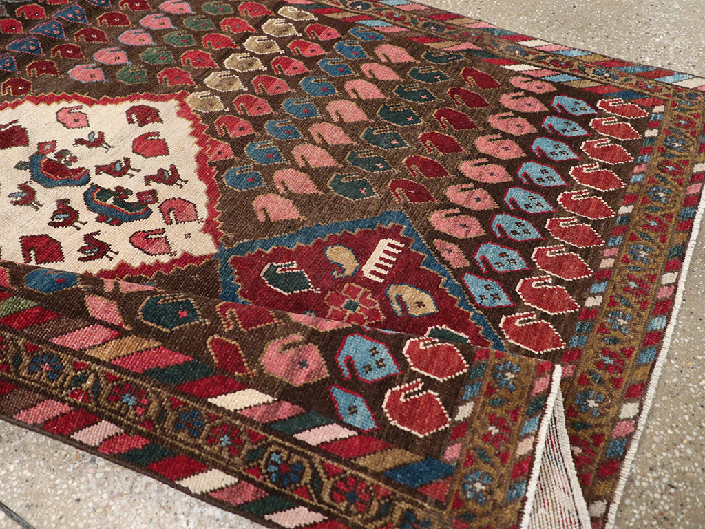 Vintage Persian Malayer Accent Rug, No.32749 - Gsblank