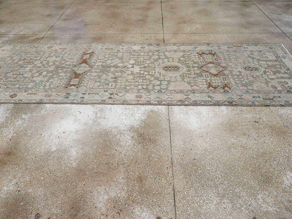 Vintage Persian Malayer Wide Gallery Runner, No.32754 - Gsblank