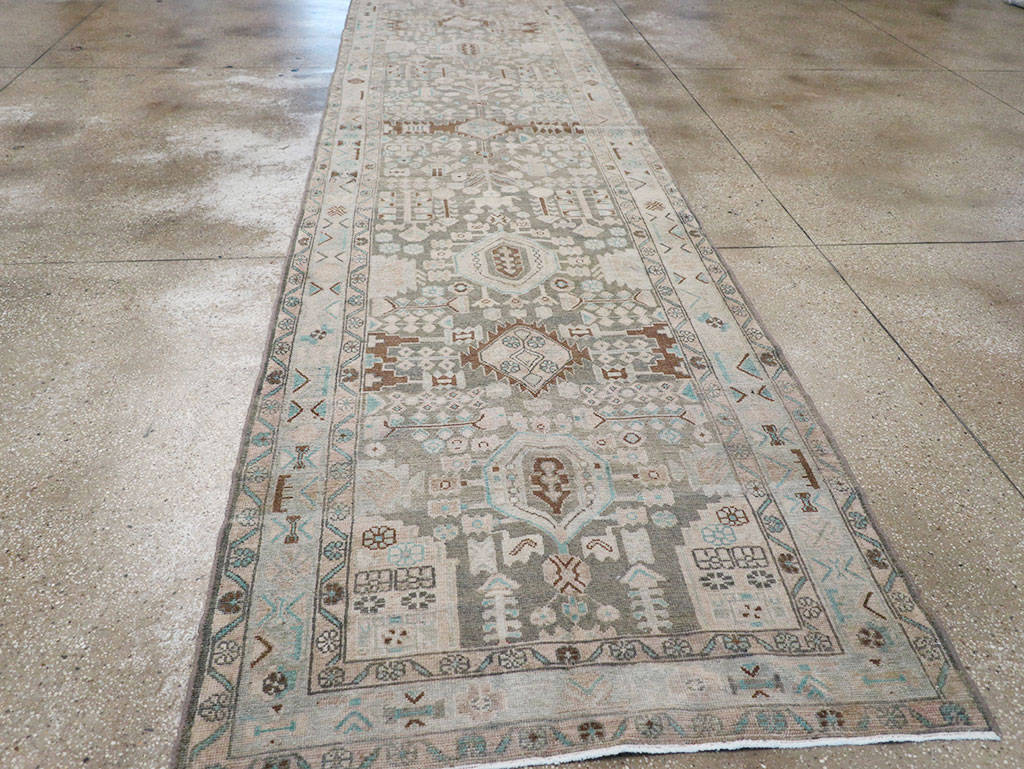 Vintage Persian Malayer Wide Gallery Runner, No.32754 - Gsblank