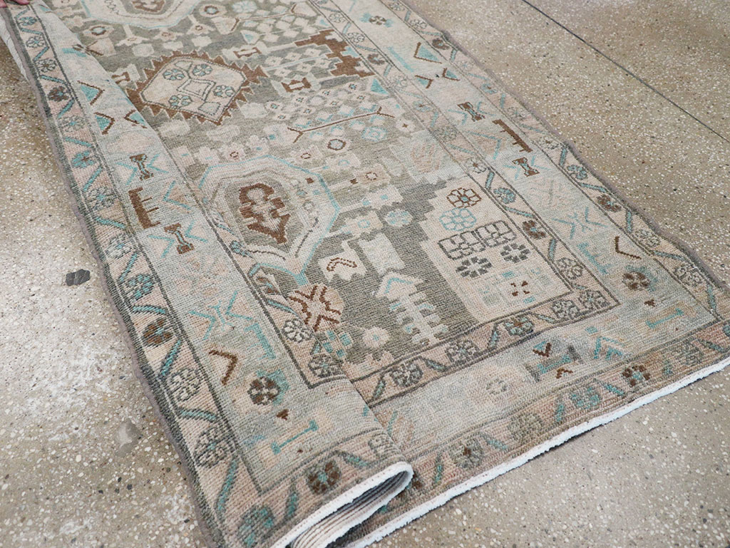 Vintage Persian Malayer Wide Gallery Runner, No.32754 - Gsblank