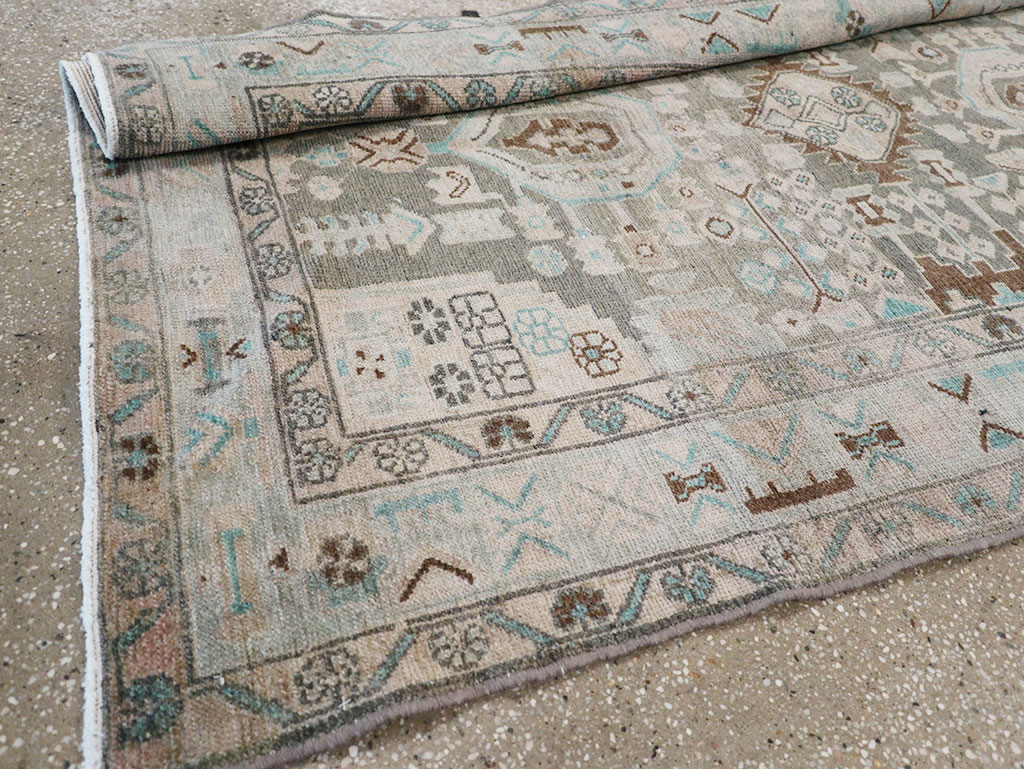 Vintage Persian Malayer Wide Gallery Runner, No.32754 - Gsblank