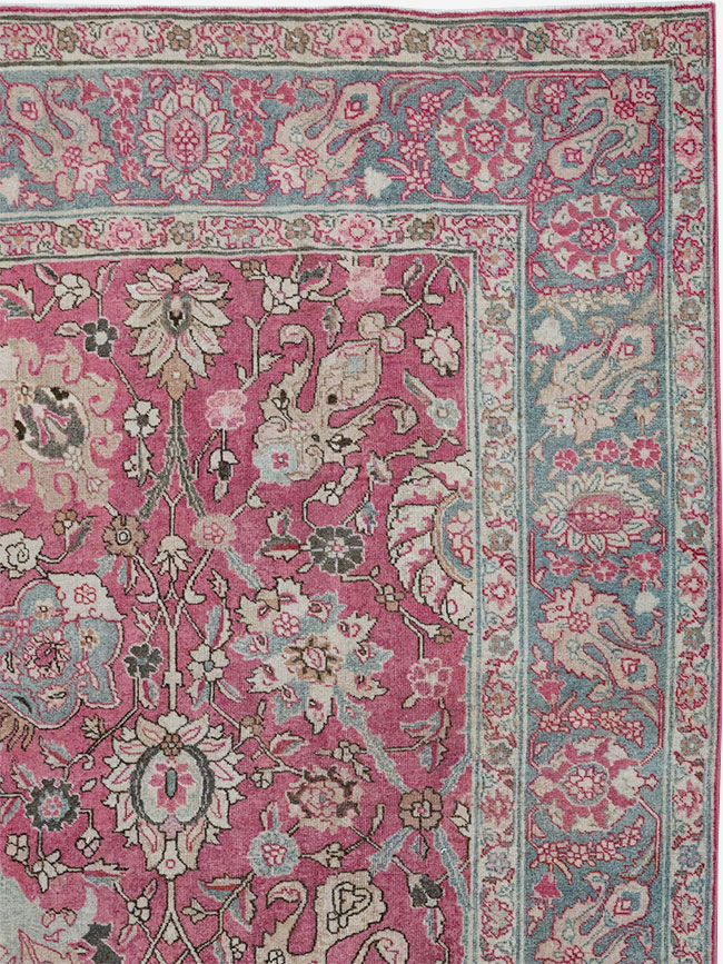 Antique Persian Tabriz Accent Carpet, No.32760 - Gsblank