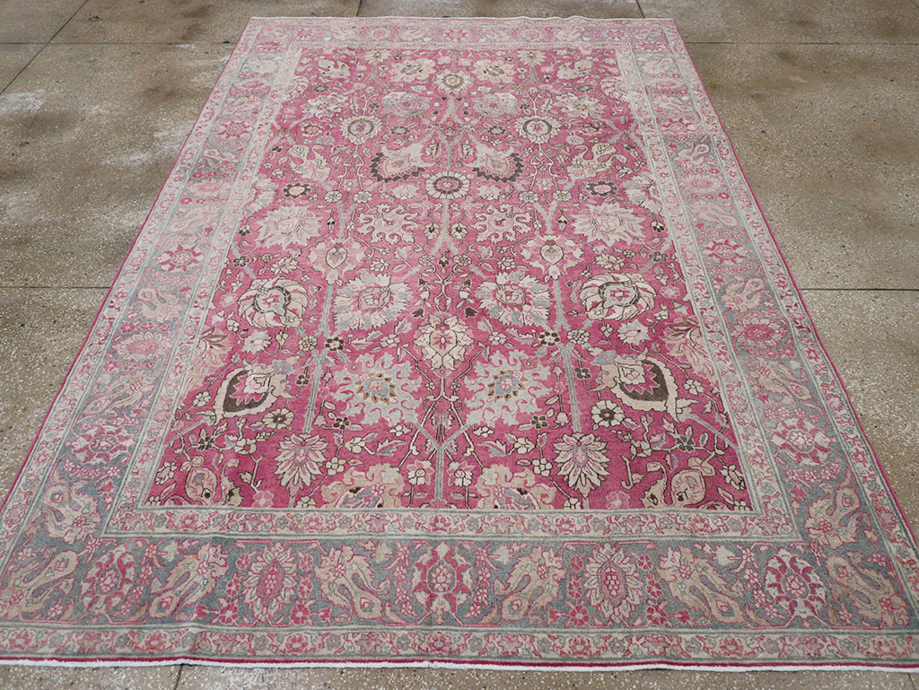Antique Persian Tabriz Accent Carpet, No.32760 - Gsblank