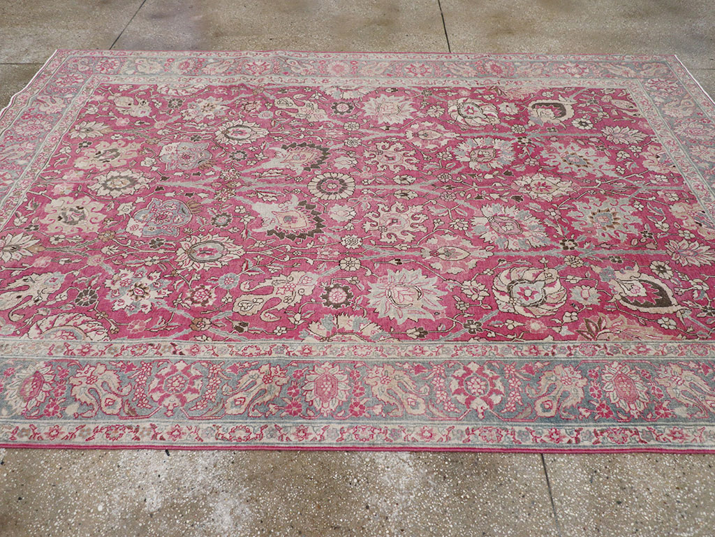 Antique Persian Tabriz Accent Carpet, No.32760 - Gsblank