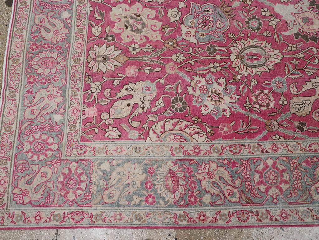 Antique Persian Tabriz Accent Carpet, No.32760 - Gsblank