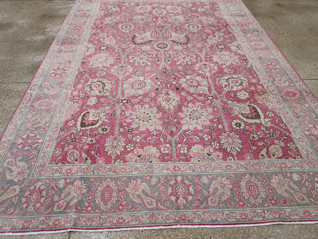 Antique Persian Tabriz Accent Carpet, No.32760 - Gsblank