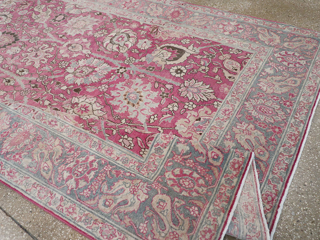 Antique Persian Tabriz Accent Carpet, No.32760 - Gsblank