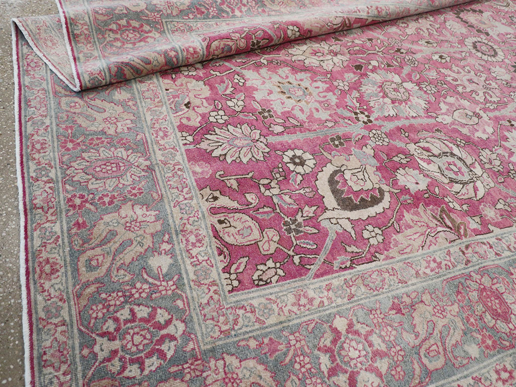 Antique Persian Tabriz Accent Carpet, No.32760 - Gsblank