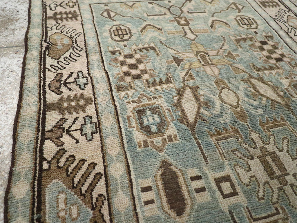 Vintage Persian Malayer Throw Rug, No.32789 - Gsblank