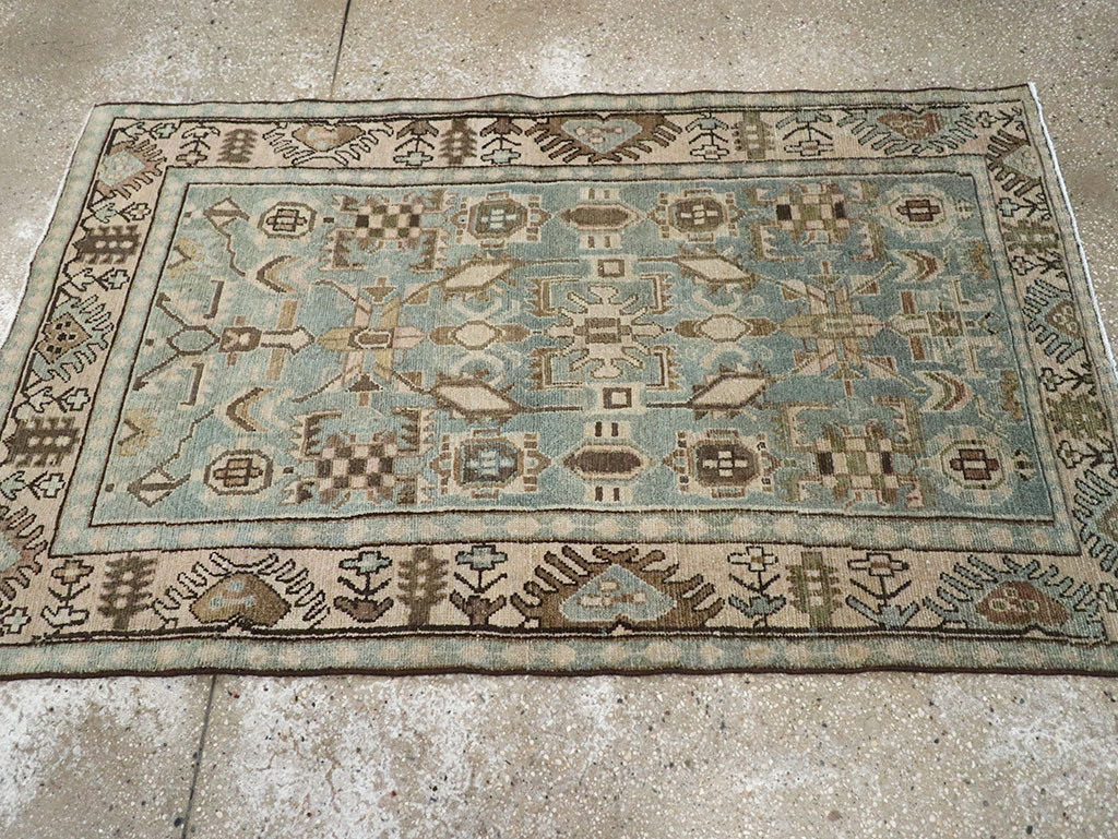 Vintage Persian Malayer Throw Rug, No.32789 - Gsblank