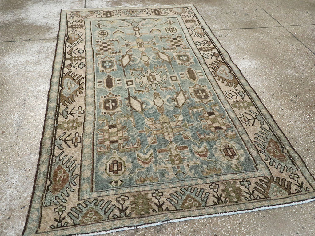 Vintage Persian Malayer Throw Rug, No.32789 - Gsblank
