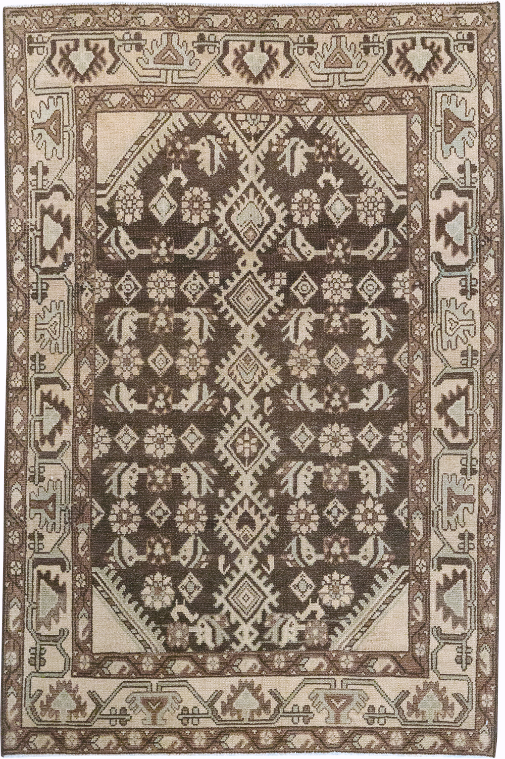 Vintage Persian Malayer Throw Rug, No.32790 - Gsblank