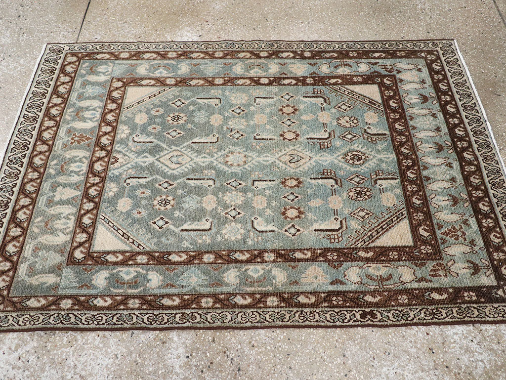 Vintage Persian Malayer Throw Rug, No.32792 - Gsblank