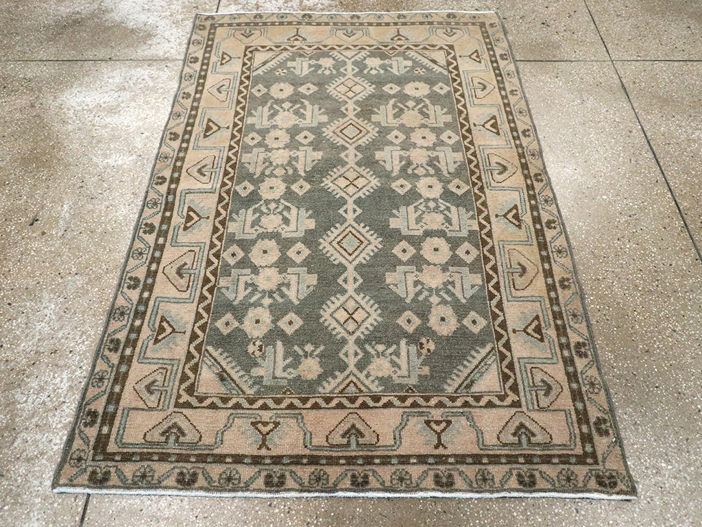 Vintage Persian Malayer Throw Rug, No.32793 - Gsblank
