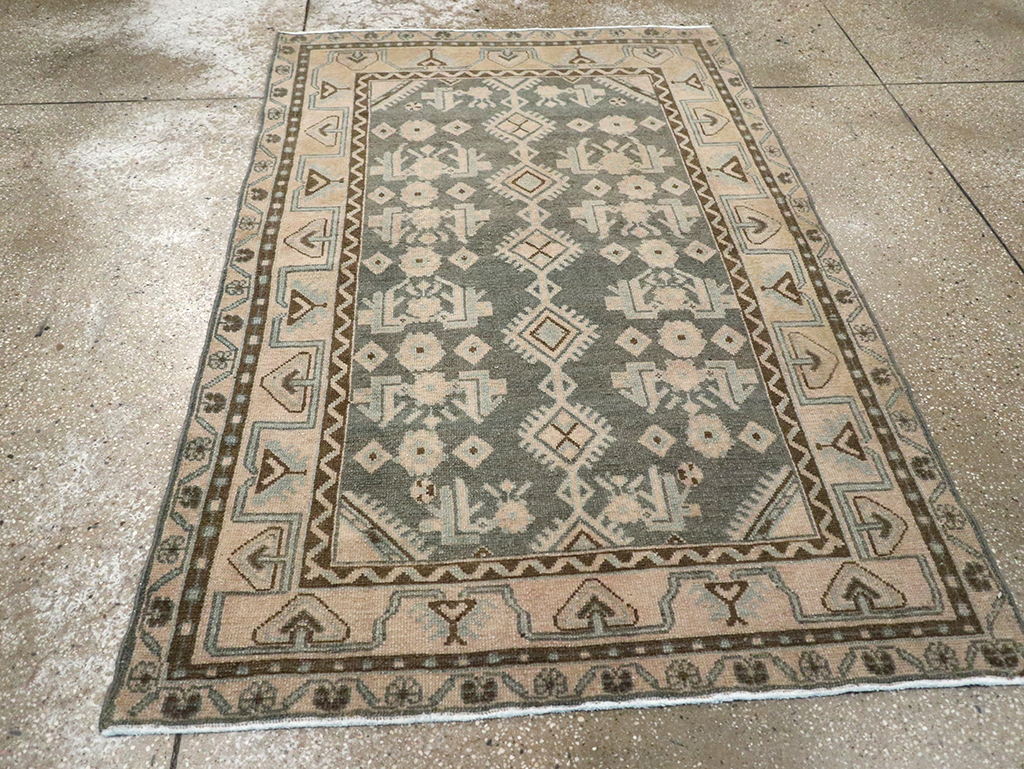 Vintage Persian Malayer Throw Rug, No.32793 - Gsblank