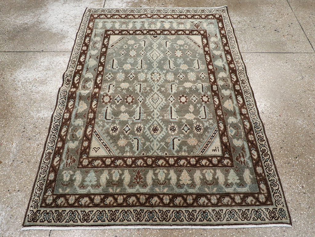 Vintage Persian Malayer Throw Rug, No.32794 - Gsblank