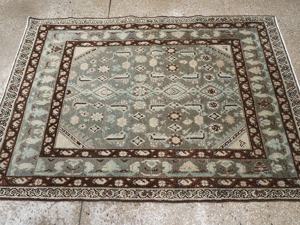 Vintage Persian Malayer Throw Rug, No.32794 - Gsblank