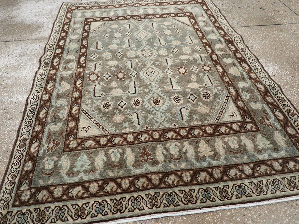 Vintage Persian Malayer Throw Rug, No.32794 - Gsblank