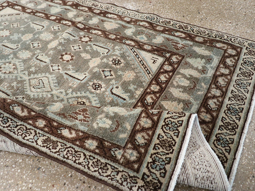 Vintage Persian Malayer Throw Rug, No.32794 - Gsblank