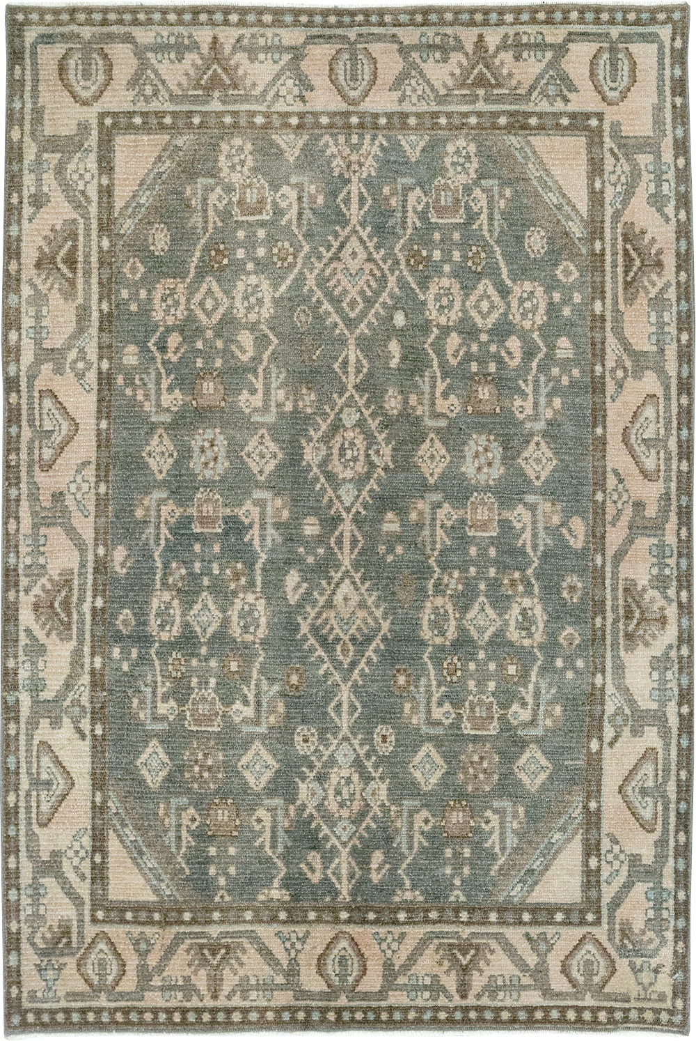 Vintage Persian Malayer Throw Rug, No.32795 - Gsblank