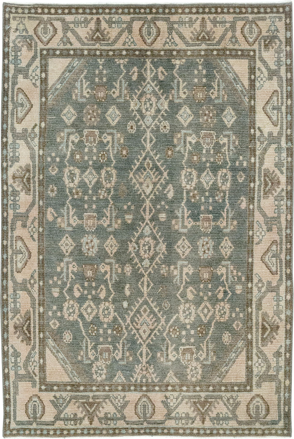 Vintage Persian Malayer Throw Rug, No.32795 - Gsblank