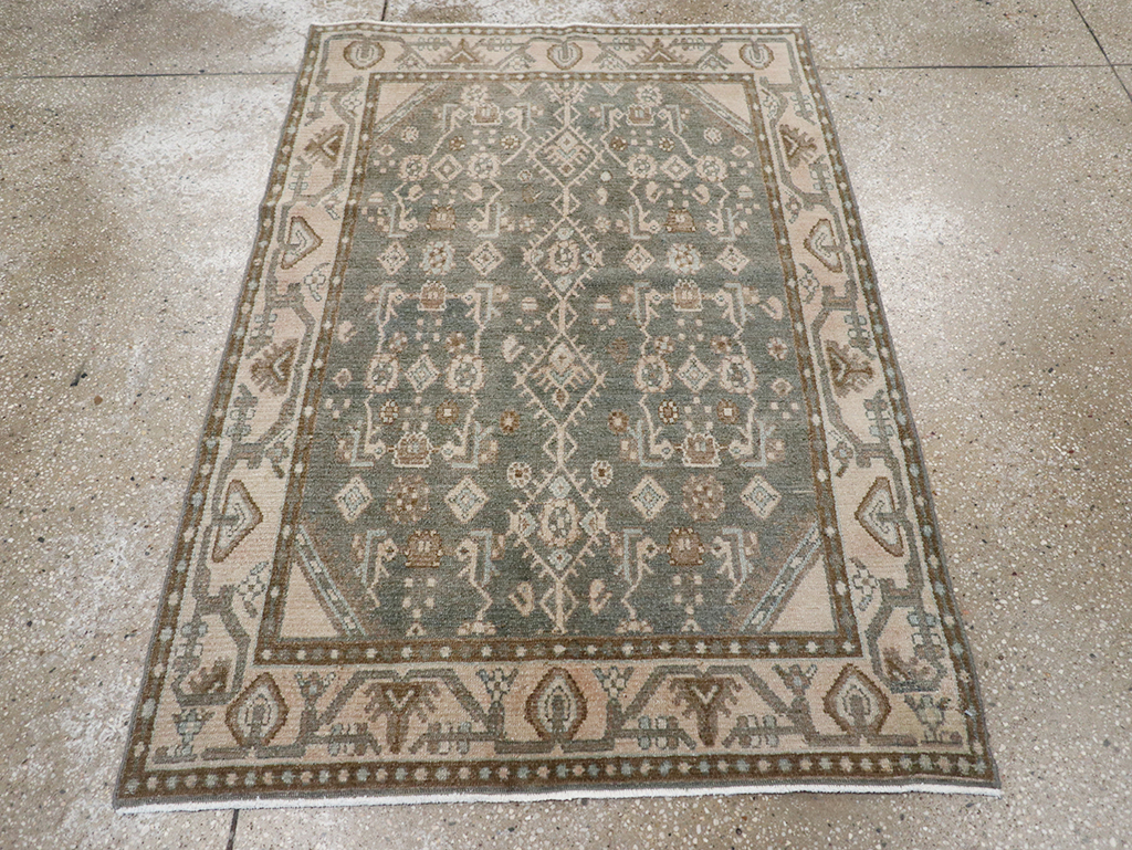 Vintage Persian Malayer Throw Rug, No.32795 - Gsblank