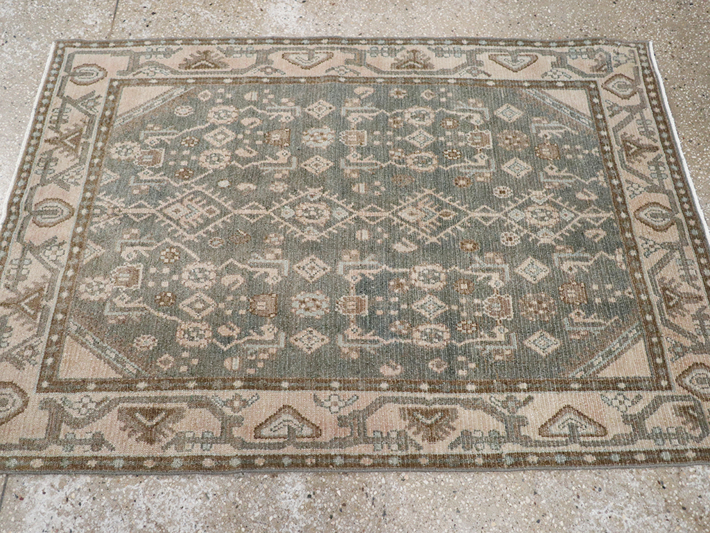 Vintage Persian Malayer Throw Rug, No.32795 - Gsblank