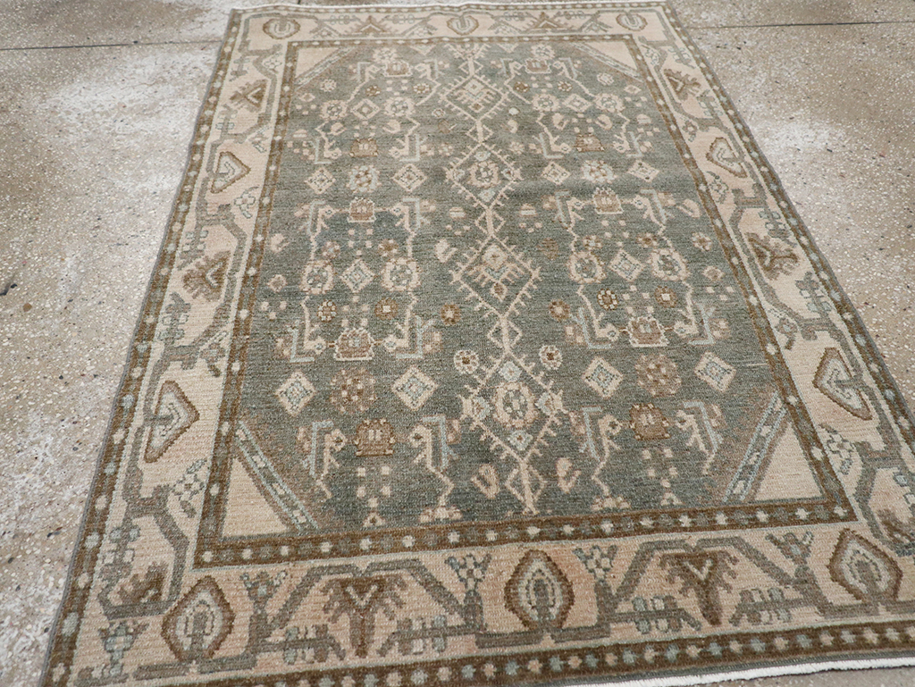 Vintage Persian Malayer Throw Rug, No.32795 - Gsblank