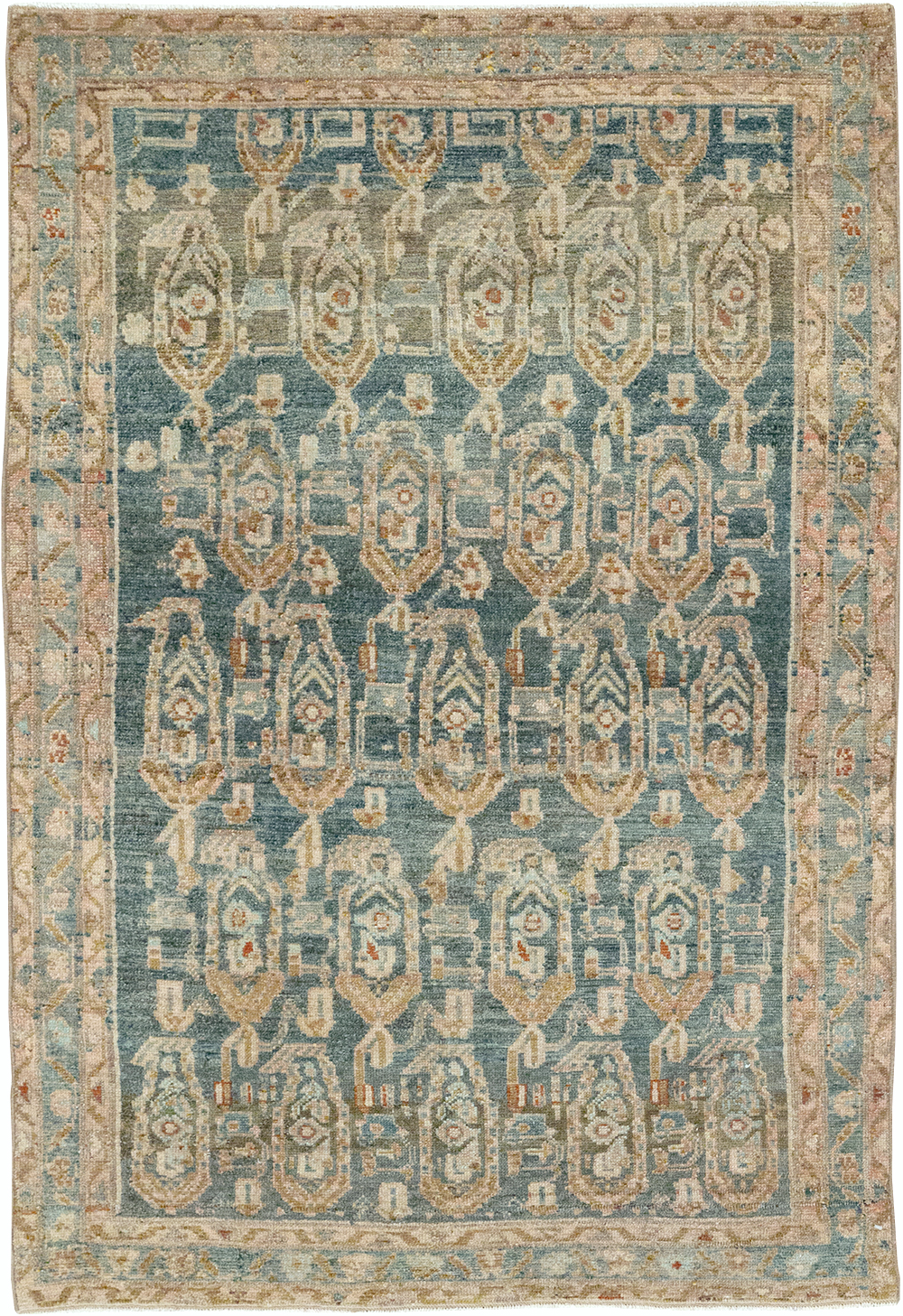 Vintage Persian Malayer Throw Rug, No.32796 - Gsblank