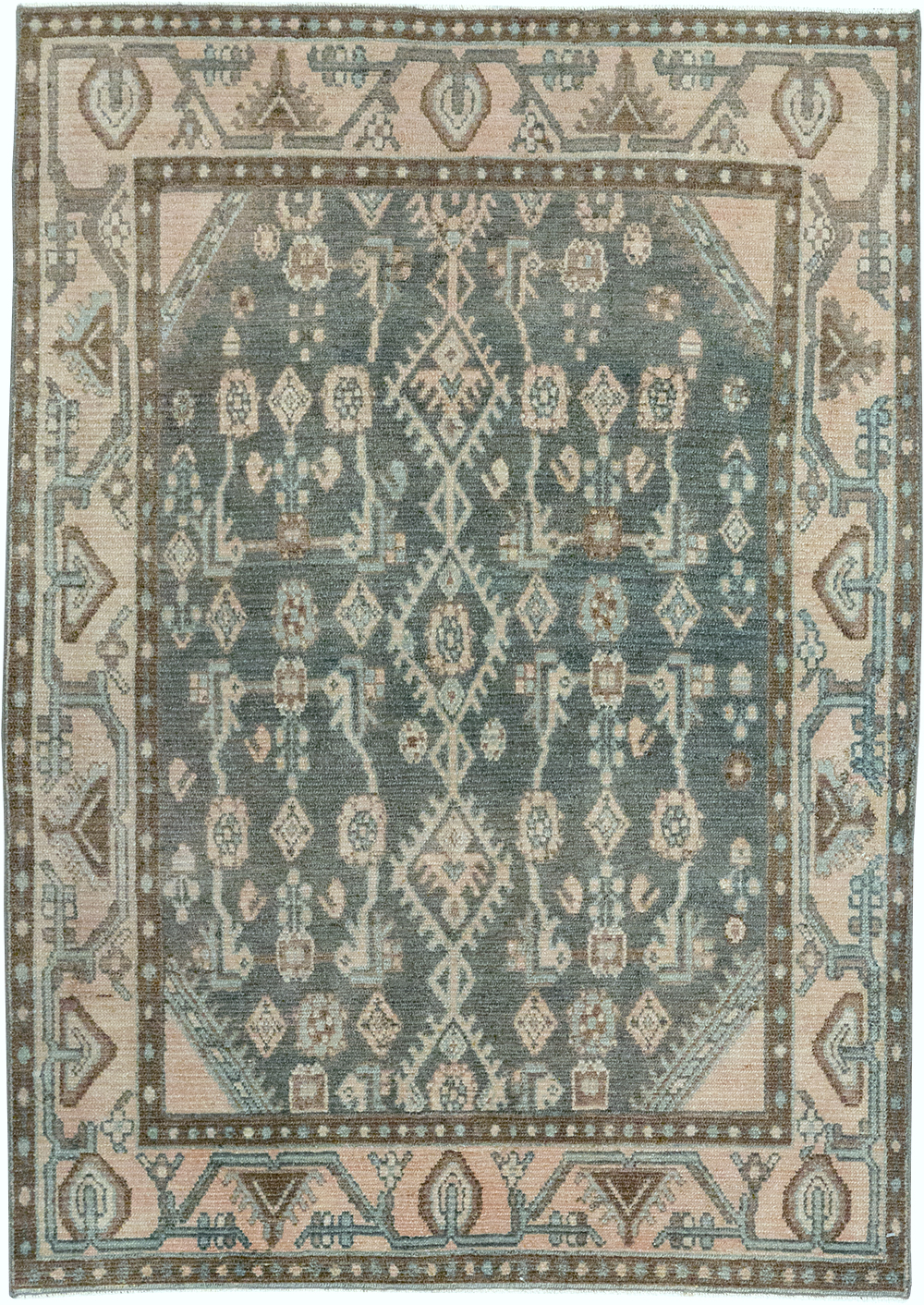 Vintage Persian Malayer Throw Rug, No.32798 - Gsblank