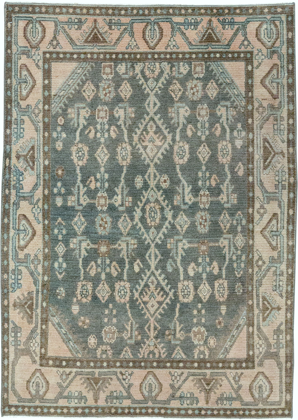 Vintage Persian Malayer Throw Rug, No.32798 - Gsblank