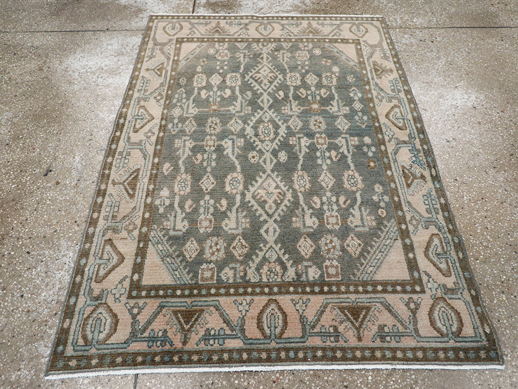 Vintage Persian Malayer Throw Rug, No.32798 - Gsblank