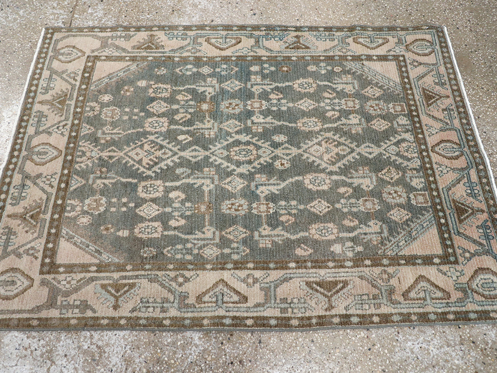 Vintage Persian Malayer Throw Rug, No.32798 - Gsblank