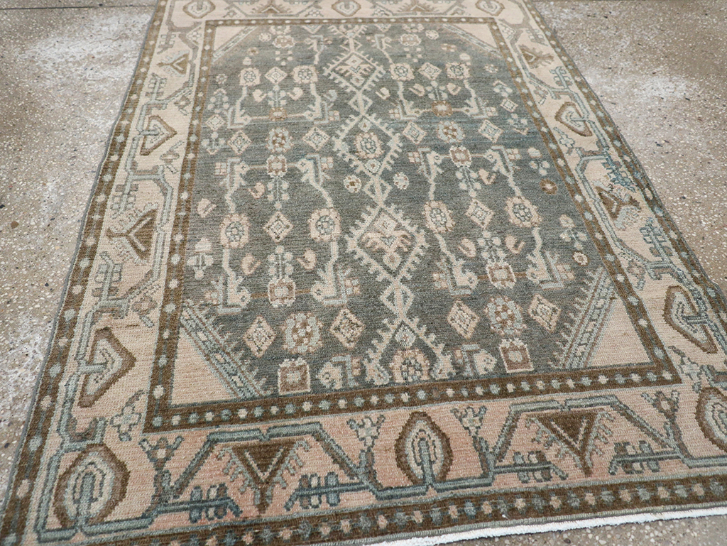 Vintage Persian Malayer Throw Rug, No.32798 - Gsblank