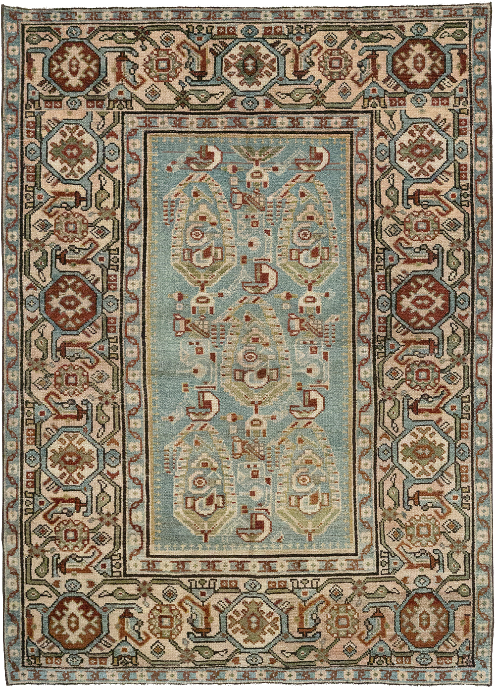 Vintage Persian Malayer Throw Rug, No.32800 - Gsblank