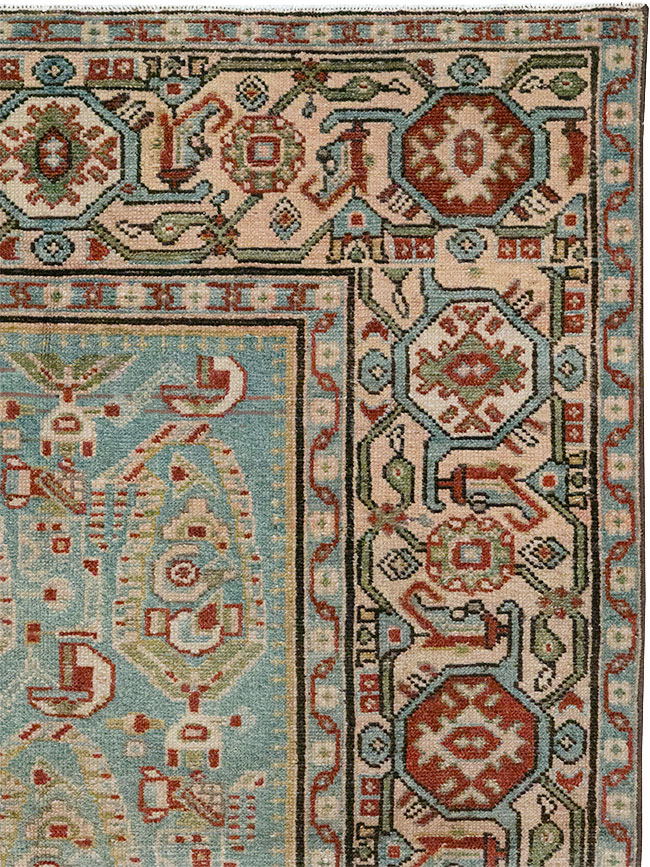 Vintage Persian Malayer Throw Rug, No.32800 - Gsblank