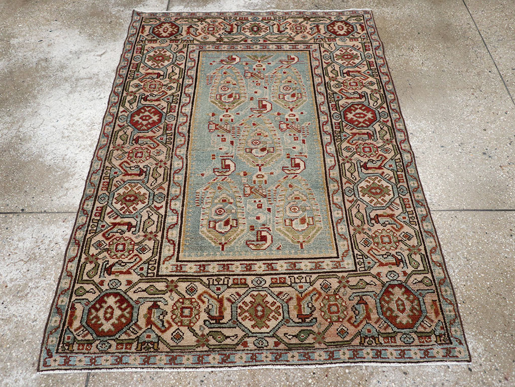 Vintage Persian Malayer Throw Rug, No.32800 - Gsblank