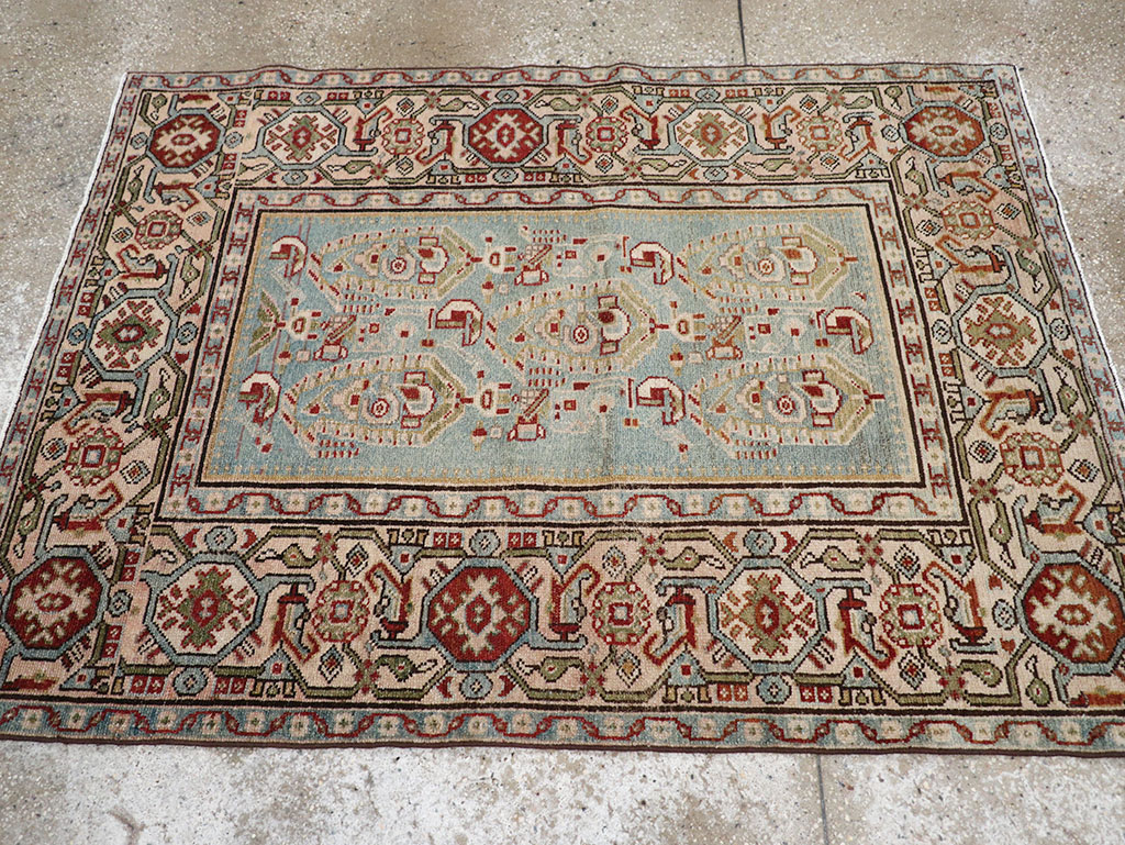 Vintage Persian Malayer Throw Rug, No.32800 - Gsblank