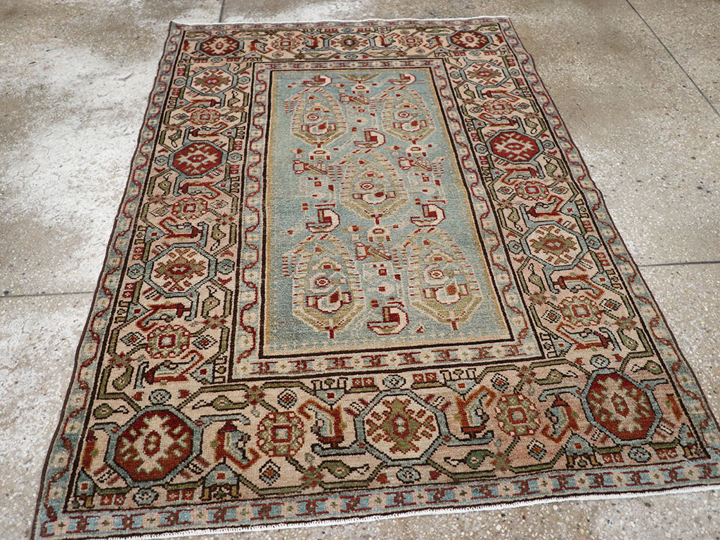Vintage Persian Malayer Throw Rug, No.32800 - Gsblank