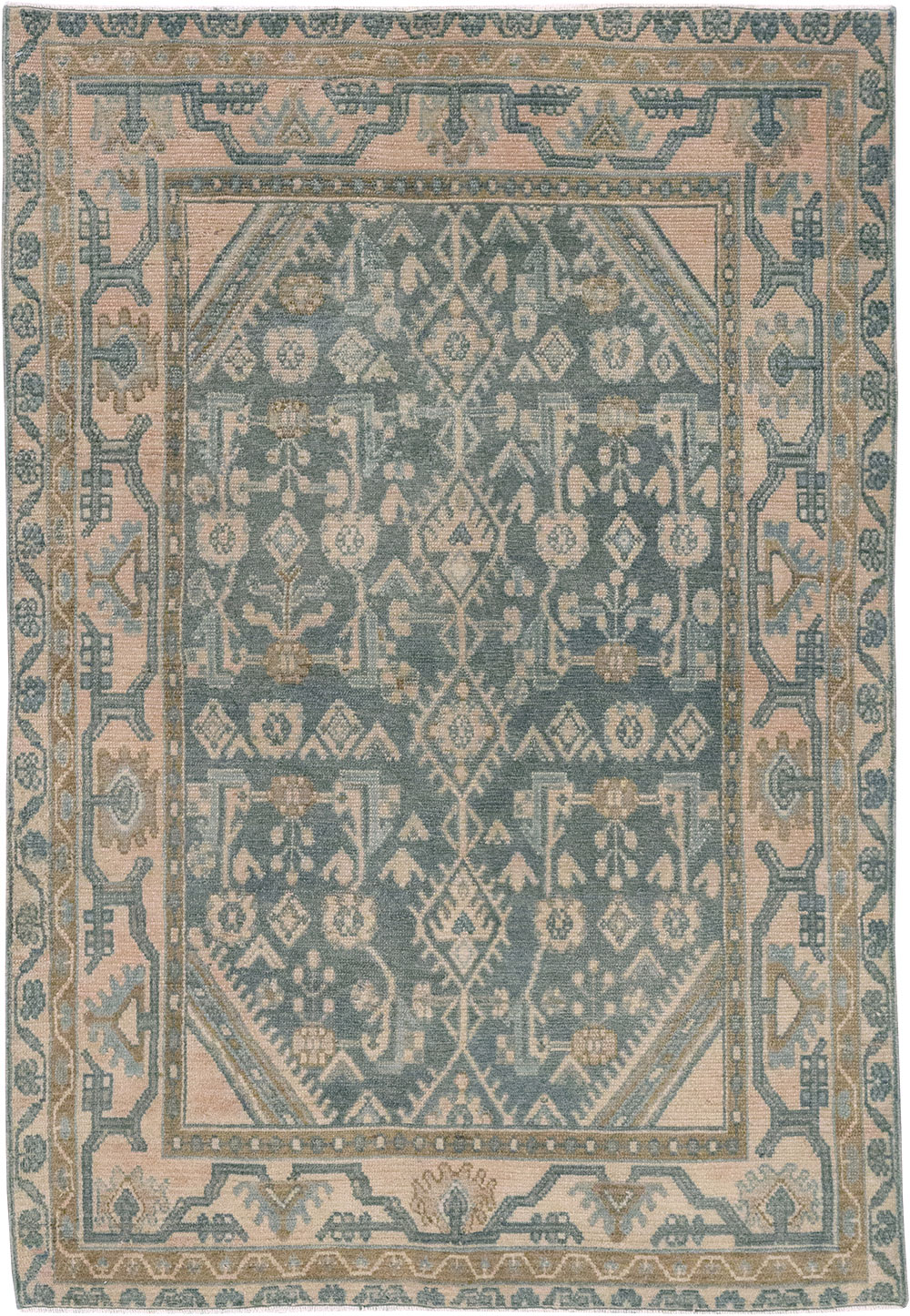Vintage Persian Malayer Throw Rug, No.32804 - Gsblank