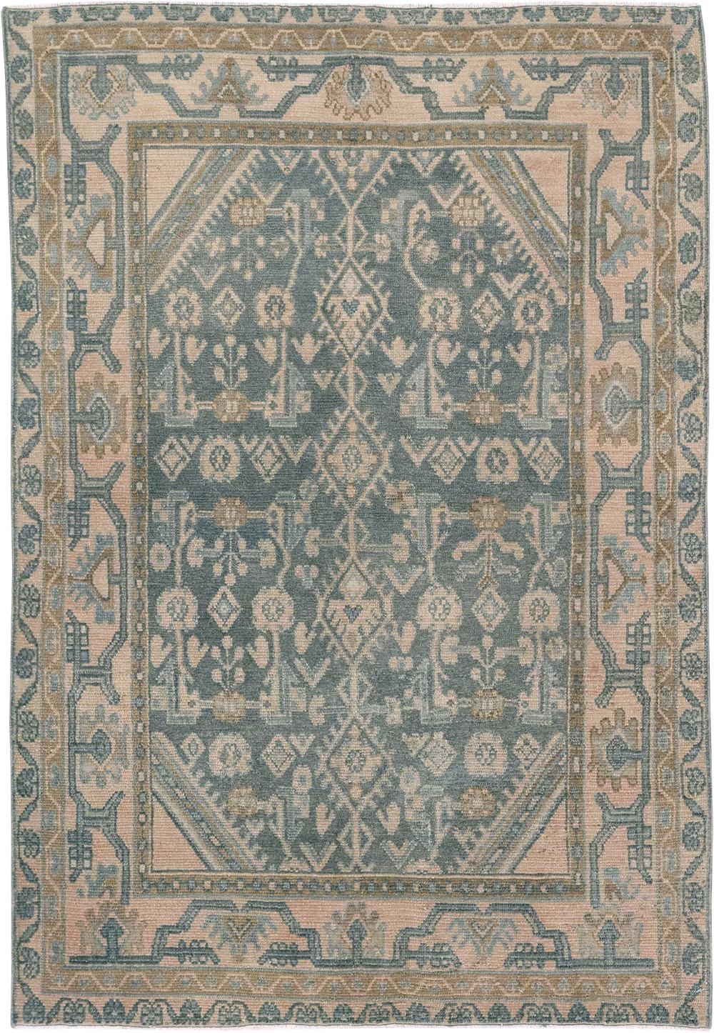 Vintage Persian Malayer Throw Rug, No.32804 - Gsblank
