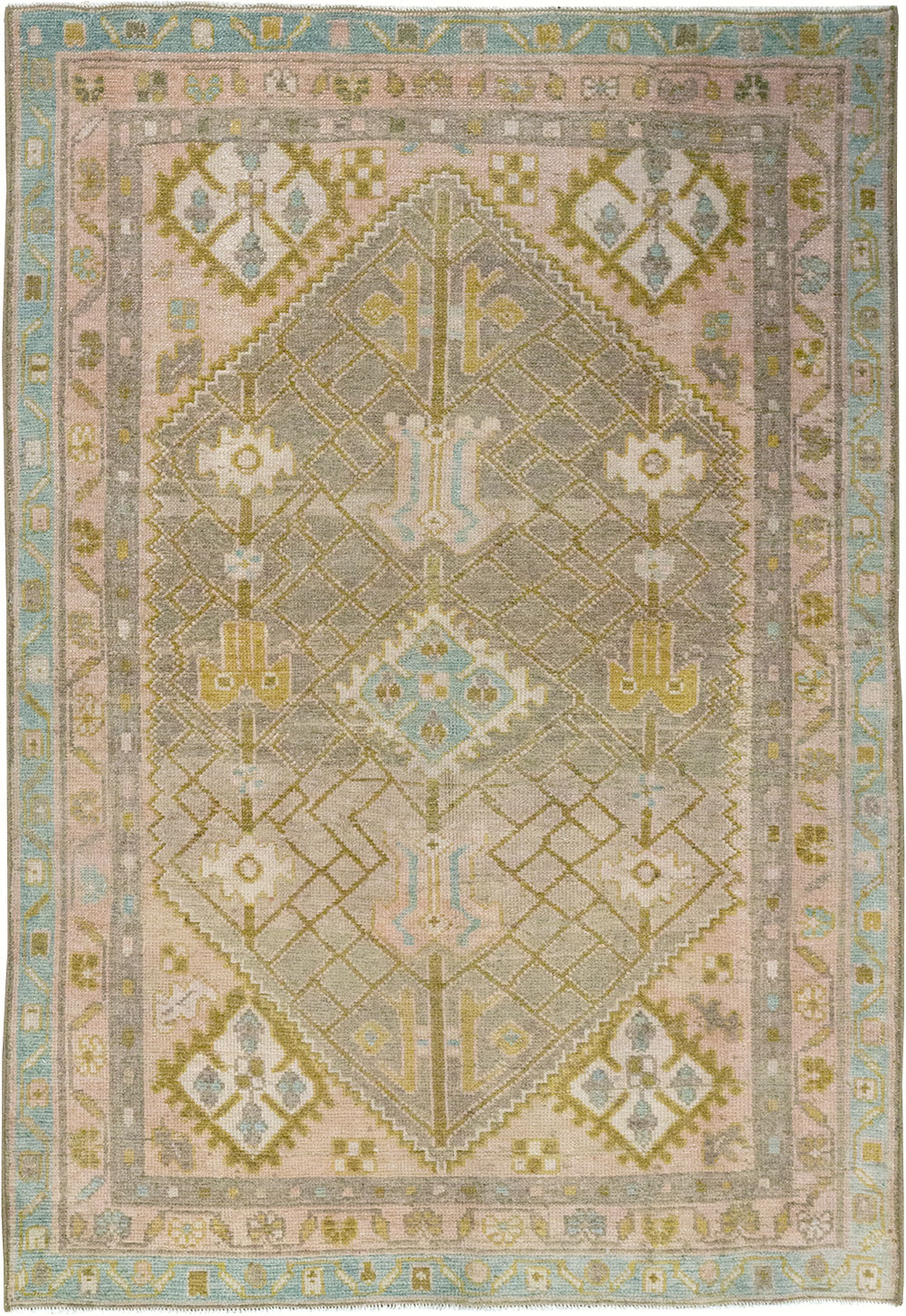 Vintage Persian Malayer Throw Rug, No.32805 - Gsblank