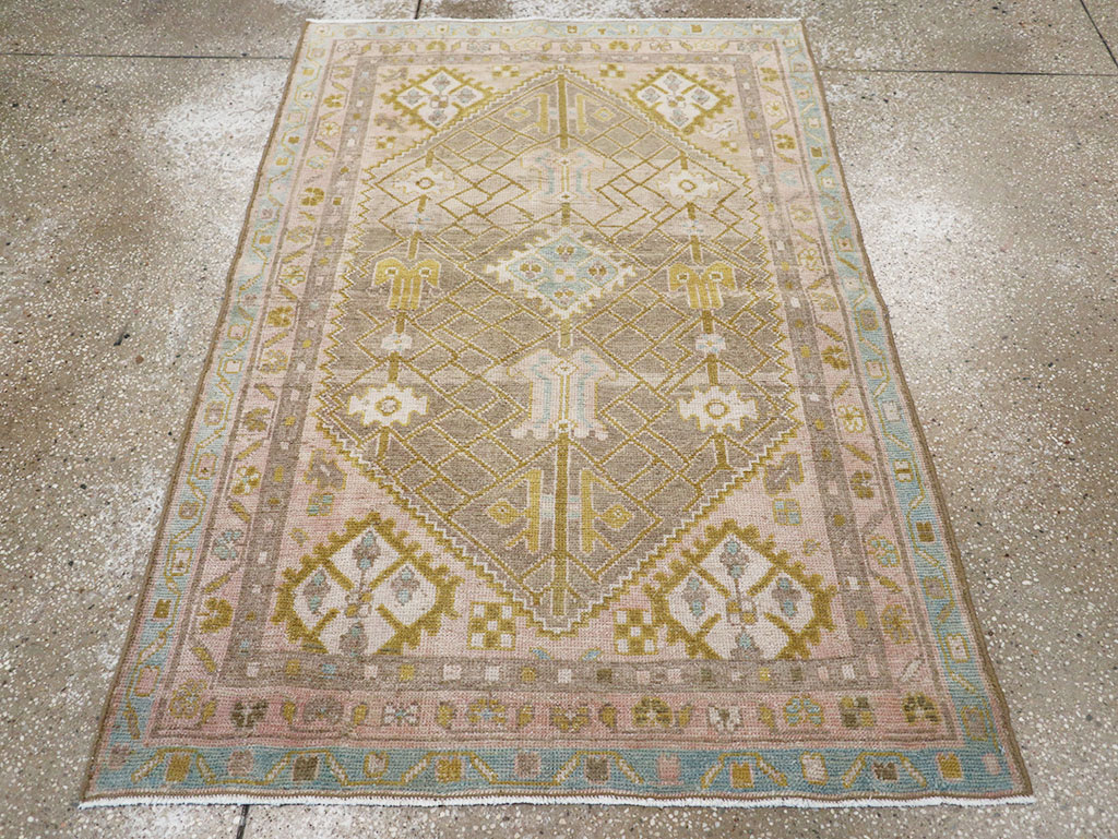 Vintage Persian Malayer Throw Rug, No.32805 - Gsblank
