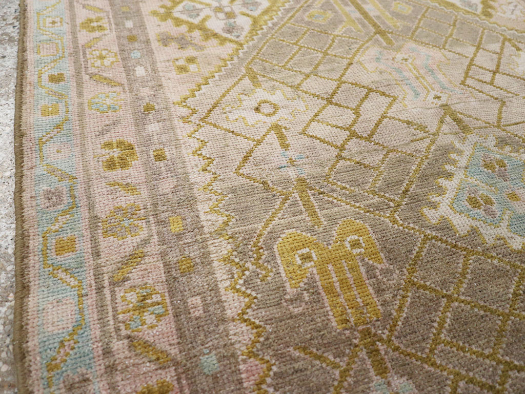 Vintage Persian Malayer Throw Rug, No.32805 - Gsblank