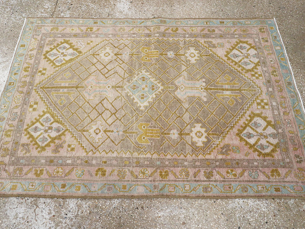 Vintage Persian Malayer Throw Rug, No.32805 - Gsblank