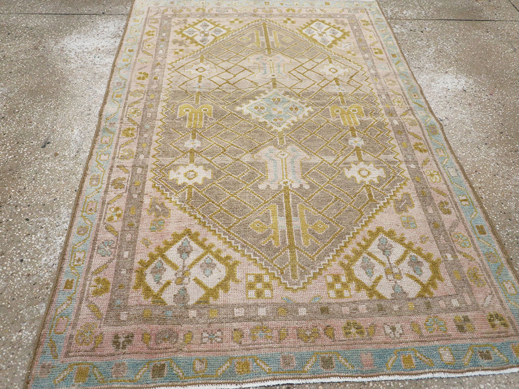 Vintage Persian Malayer Throw Rug, No.32805 - Gsblank