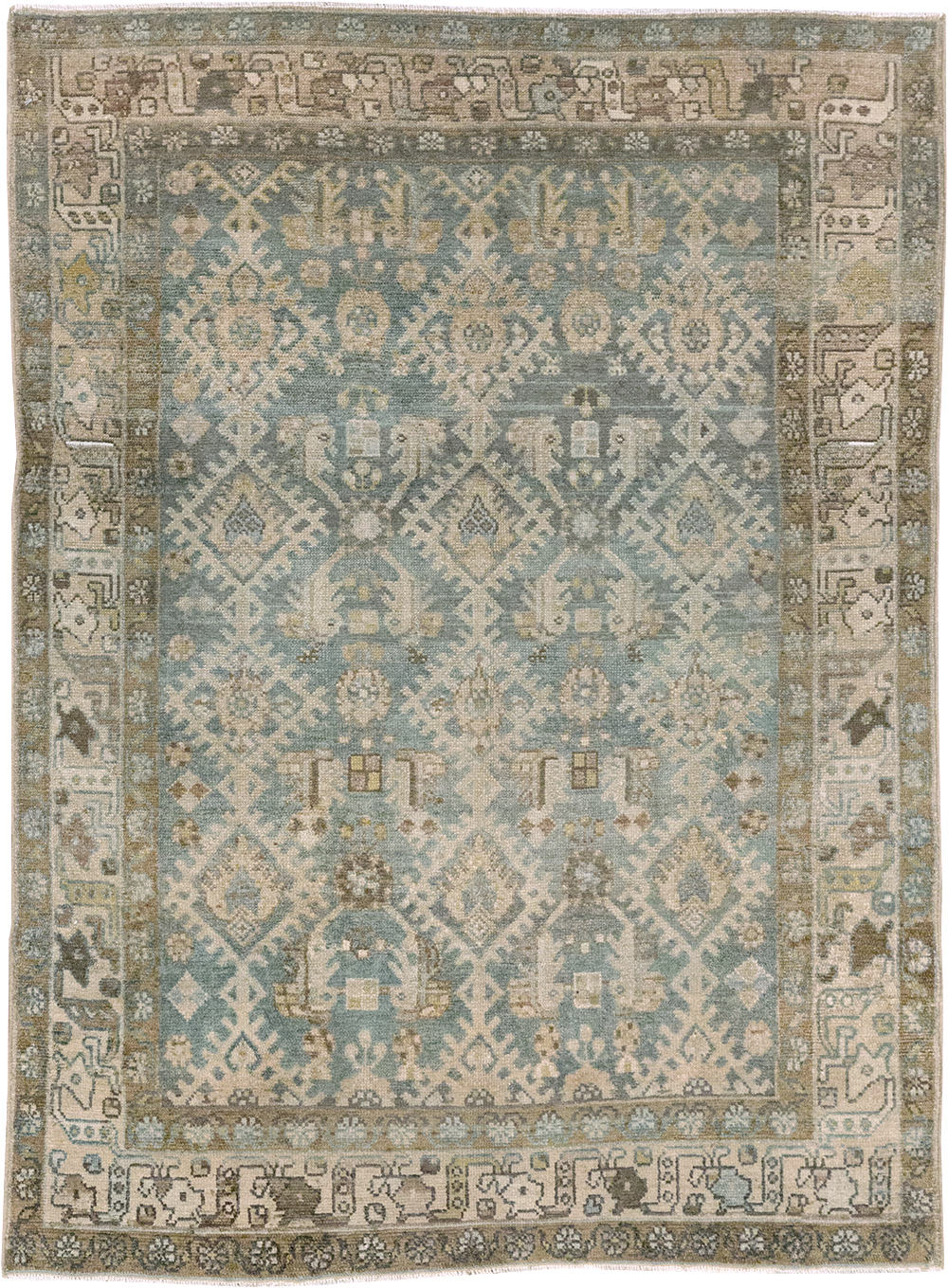 Vintage Persian Malayer Throw Rug, No.32806 - Gsblank