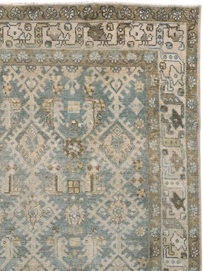 Vintage Persian Malayer Throw Rug, No.32806 - Gsblank