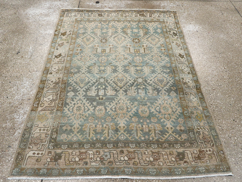 Vintage Persian Malayer Throw Rug, No.32806 - Gsblank